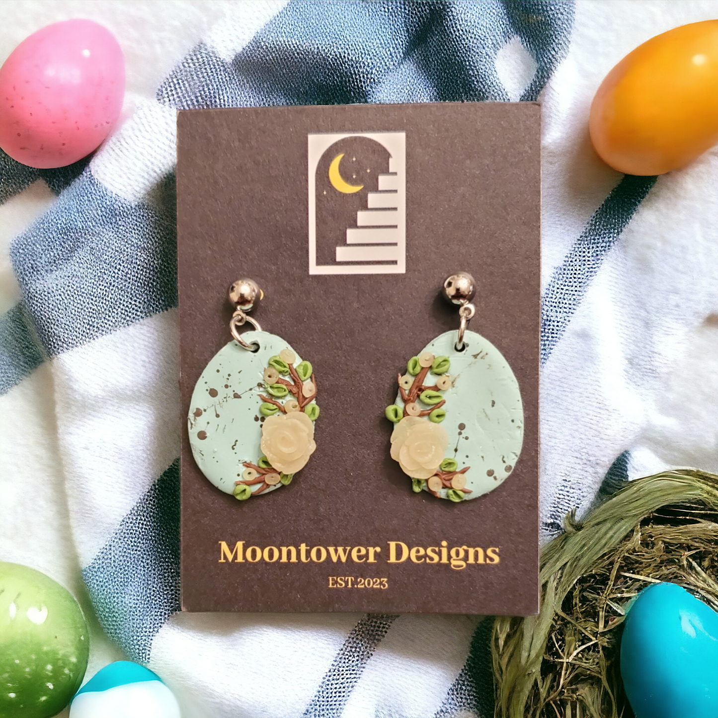 Floral Egg Dangles