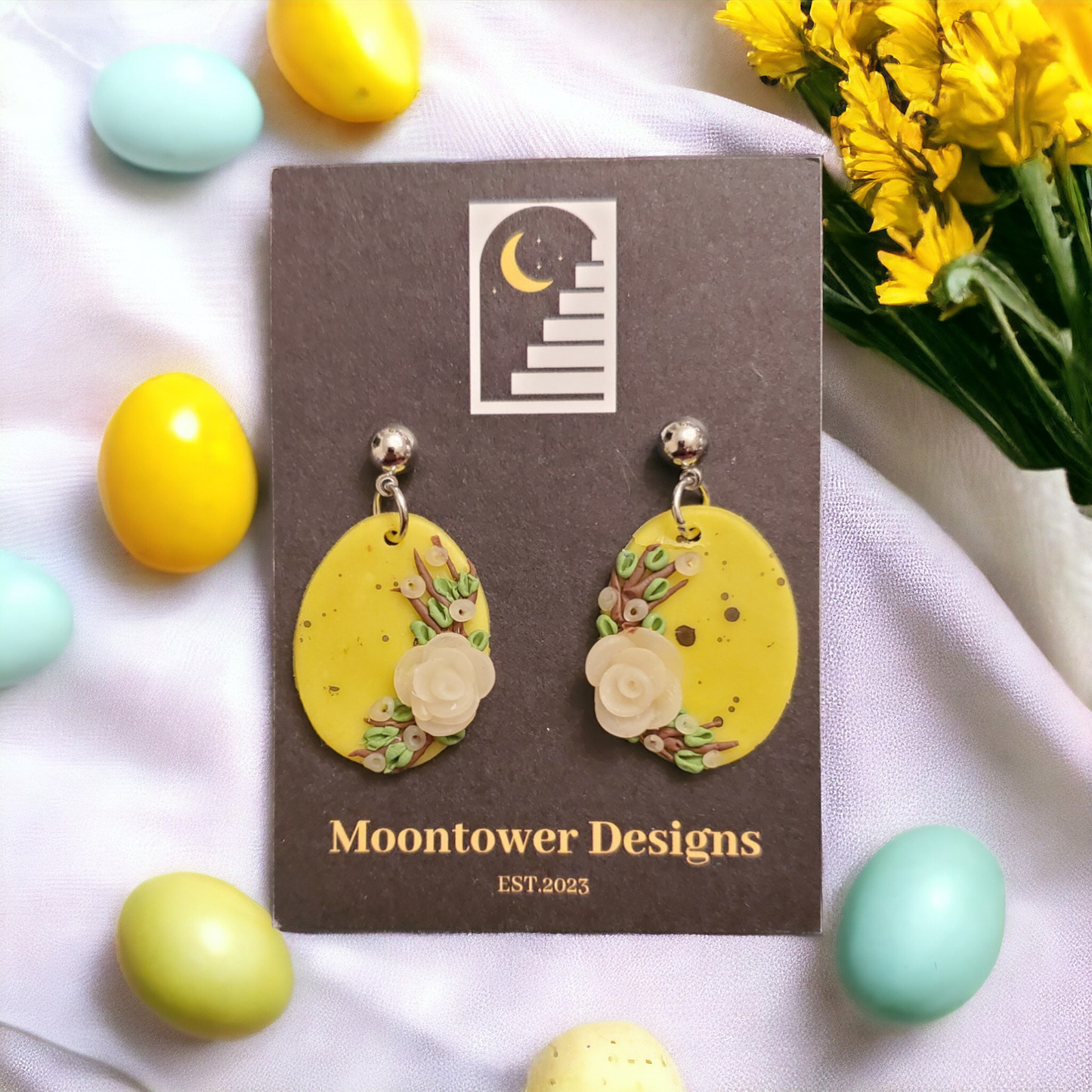 Floral Egg Dangles