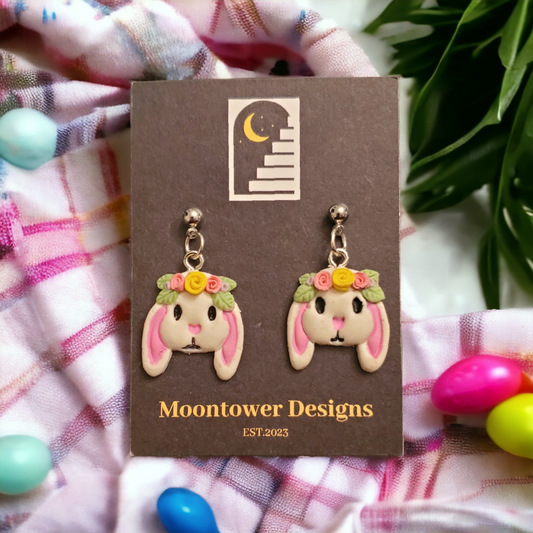 Floral Bunny Dangles