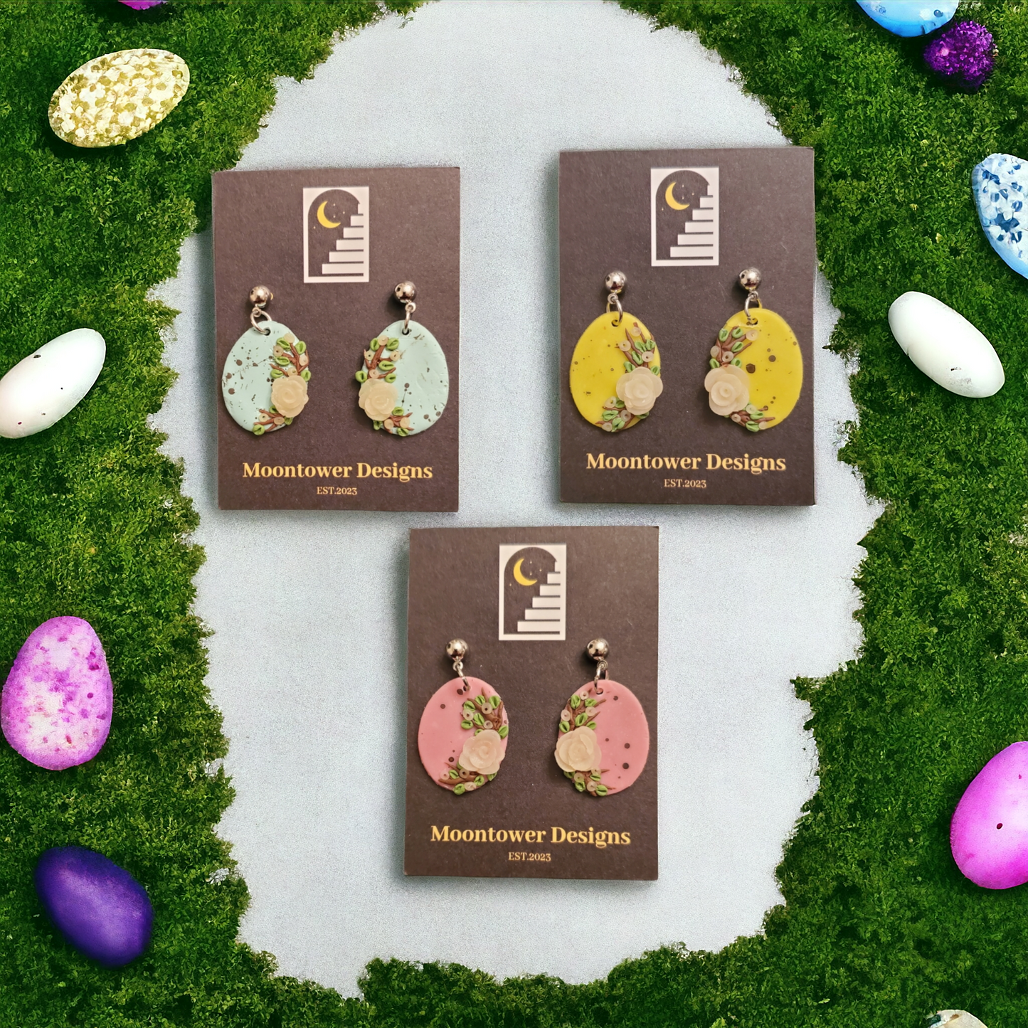 Floral Egg Dangles